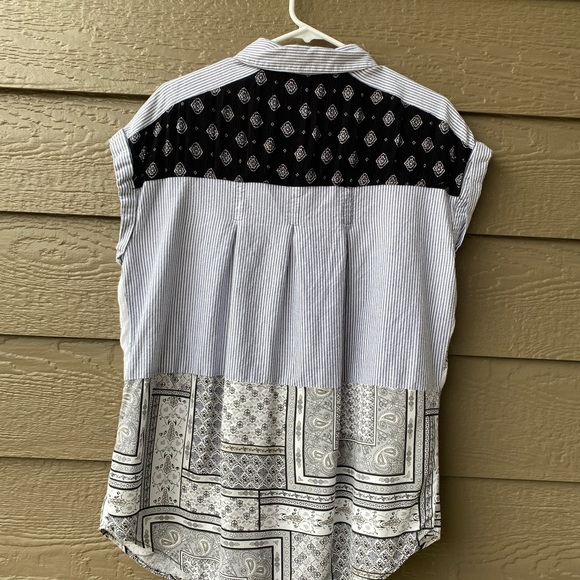 Intro Short Sleeve Blouse With Button & Collar, M - Picture 5 of 13